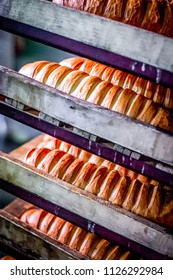 Bread On The Shelf At Bread Factory