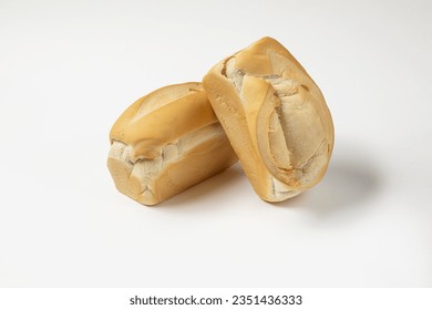 bread on white background isolated
