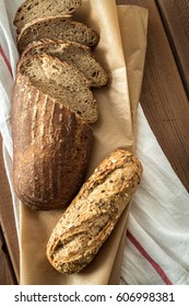 Bread on a white napkin - Shutterstock ID 606998381