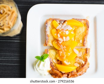 bread pudding and peach
