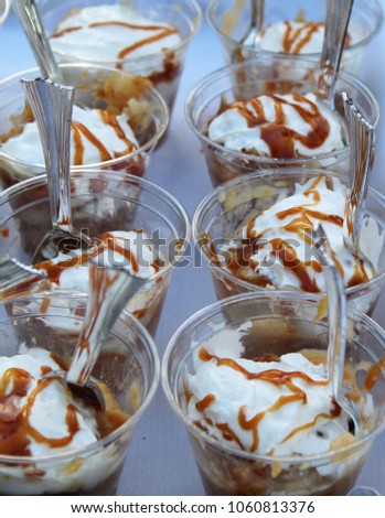 bread pudding in plsatic serving cups