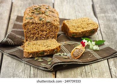 Bread With Pumpkin Seeds And Flax Seeds