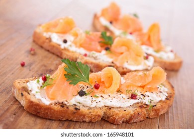 bread and salmon
