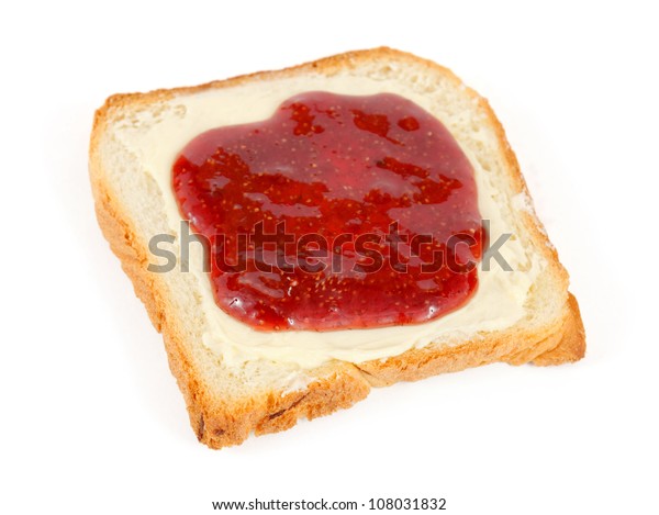 Bread Slice Butter Jam Isolated On Stock Photo Edit Now