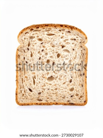 bread, slice, isolated, white, grain, brown, food, white background, color, healthy, top view, photography, whole grain, whole wheat, close up, close-up, closeup, cut out, cutout, directly above, indoor, isolated on white, multi grain, no one, no people, nobody, one, single, studio shot