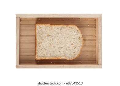 Bread sliced on a white background