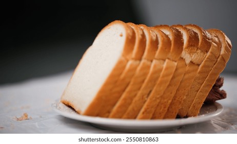 Bread Slices on plate, Bread Slices on table