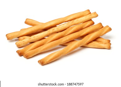 Bread Sticks On White Background