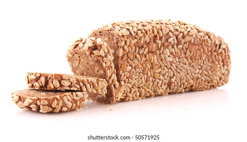 Bread With Sunflower Seeds Isolated On White