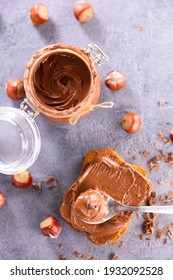 Bread Toast With Chocolate Spread