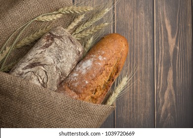 bread with wheat, top