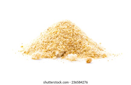 Breadcrumbs On White Isolated 