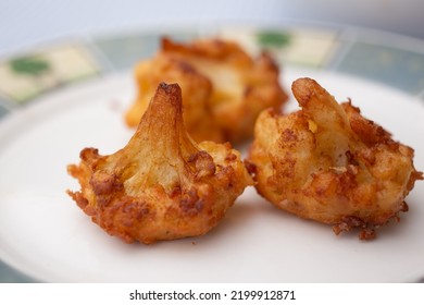 Breaded Cauliflower Pieces Fried In Oil