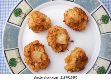 Breaded Cauliflower Pieces Fried In Oil