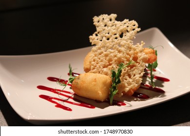 Breaded Cheese Wedges With Parmesan Crisp