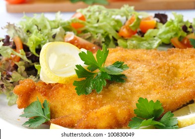 Breaded Chicken Cutlet With Vegetables