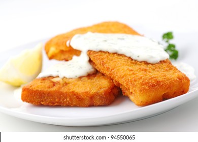 Breaded Fish Fillet With Diet Remoulade