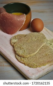 Breaded Pork Tenderloin Fillet With Egg And Breadcrumbs