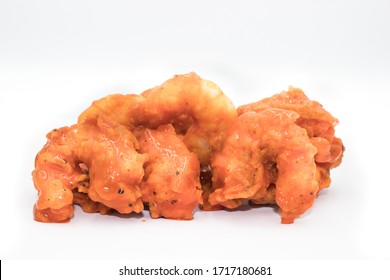 Breaded Shrimp Dipped In Buffalo Sauce