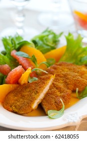 Breaded Turkey Escalope With Citrus Salad