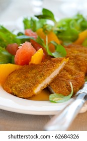 Breaded Turkey Escalope With Citrus Salad