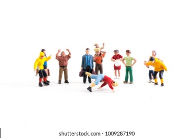 Break Dancing In Front Of A Crowd, Miniature People