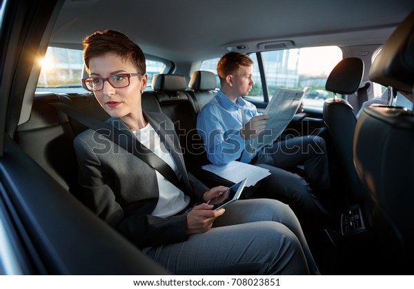 break on business\
trip for newspaper in\
car\
