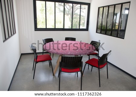 Break Room Company Round Table Chairs Stock Photo Edit Now