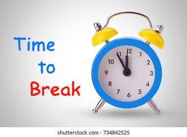 Break Time Concept Classic Alarm Clock Stock Photo 734842525 | Shutterstock