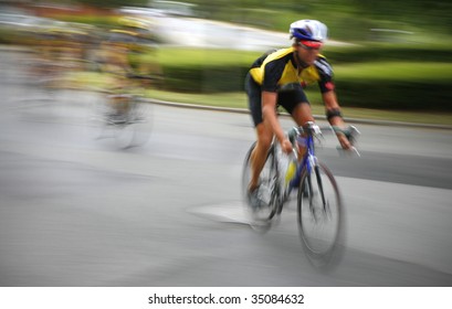 A Breakaway In A Professional Cycling Race.