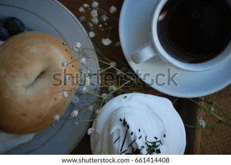 Similar – Image, Stock Photo cozy autumn breakfast on table in country house