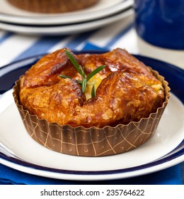 Breakfast. Baked Egg Souffle. Selective Focus.