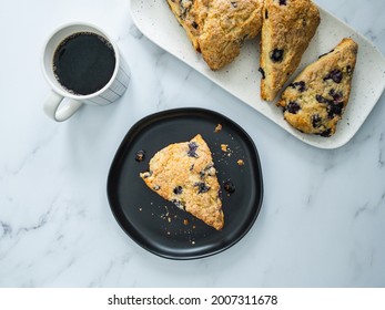 Breakfast Blueberry Scone With Coffee