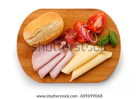 Similar – Image, Stock Photo Meat and Cheese Plate