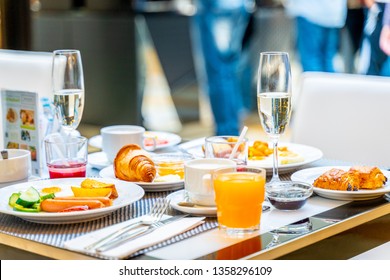 Breakfast Buffet Concept, Breakfast Time in Luxury Hotel, Brunch with Family in Restaurant - Image