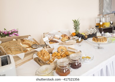 Breakfast buffet in hotel restaurant