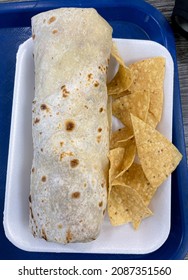 Breakfast Burrito With Side Of Chips