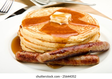 Pancakes and sausage Images, Stock Photos & Vectors | Shutterstock