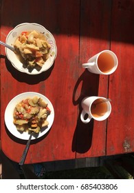 Breakfast with coffee for two