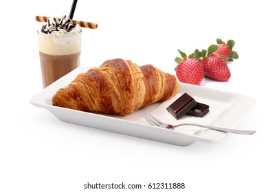 Breakfast Croissant  And Coffee