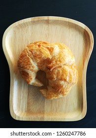 Breakfast Croissant on Wooden Tray - Shutterstock ID 1260247786
