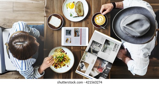 Breakfast Eating Food and Beverages Restaurant Concept