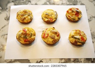 Breakfast egg muffins. Egg Cups. Part of a low carb or Keto diet. Breakfast Egg Muffins are a delicious healthy food and PERFECT for meals. Protein packed eggs muffins. They are great for Keto diets. - Powered by Shutterstock