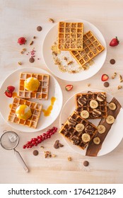 Breakfast Food Waffles Spread Home Cooking Desserts