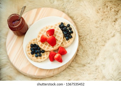 breakfast with fruit and jam