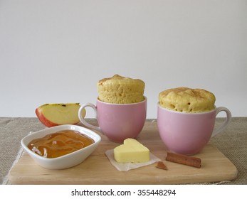 Breakfast Mug Cake With Apple Jelly And Butter