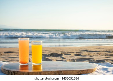 Breakfast Orange Juice At The Beach