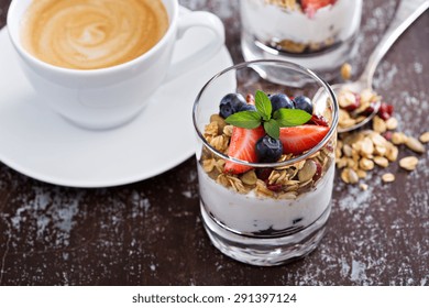 Breakfast Parfait With Homemade Granola And Yogurt