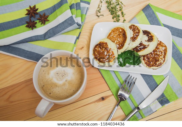 Breakfast Proper Nutrition Cheesecakes Lowfat Cottage Stock Photo