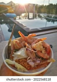 Breakfast Seafood Porridge With Swimming Pool